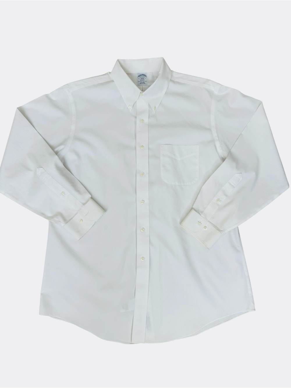 Brooks Brothers Regent White Oxford Shirt Mens 17-4/5 35 Long Sleeve Button Down